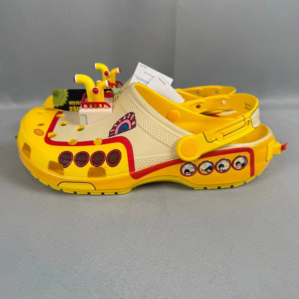 Crocs x Beatles Yellow Submarine Classic Clogs Mens 9 Yellow Limited W11 New NWT